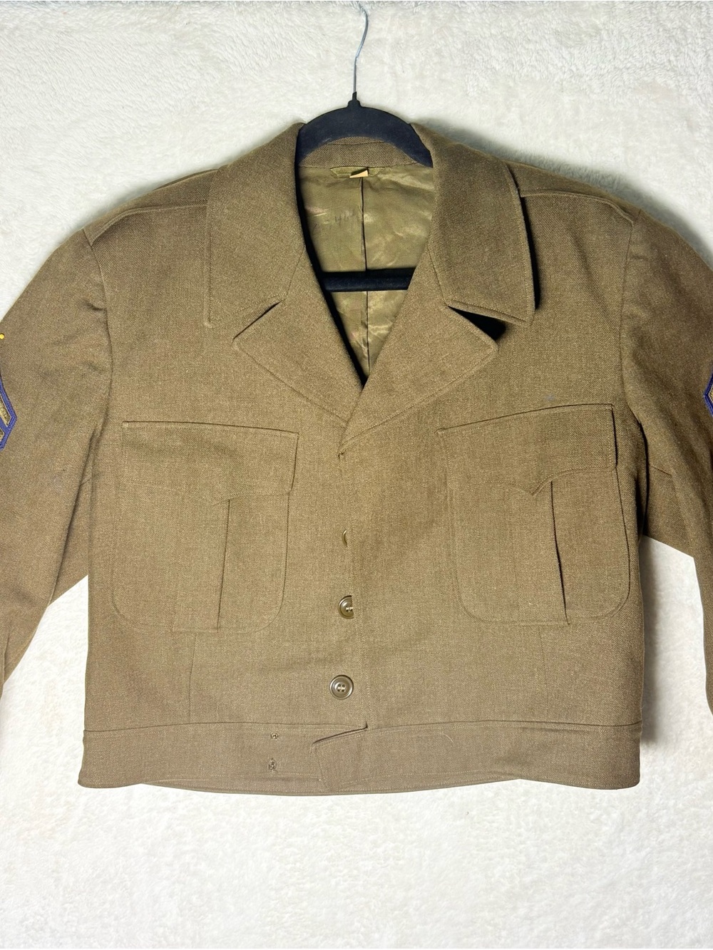 Vintage WWII Era U.S. Army Eisenhower Ike Jacket Corporal Chevrons Wool 42R